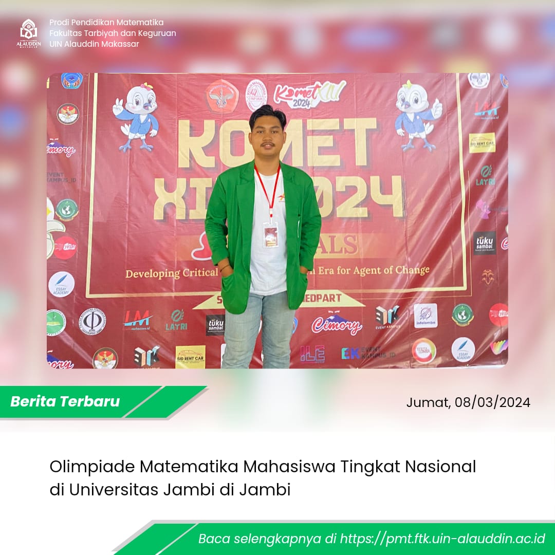 Muhammad Aprizal Irawan Ikuti Olimpiade Matematika Mahasiswa Tingkat Nasional di Jambi